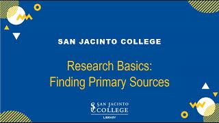 Research Basics: Finding Primary Sources, Google Scholar & Google Books