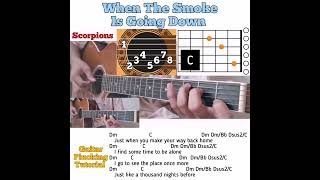 When The Smoke Is Going Down - Scorpions guitar chords w/ lyrics & plucking tutorial