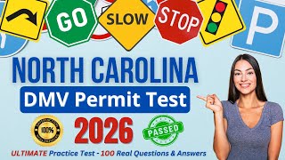 Ultimate North Carolina DMV Permit Practice Test 2026 | 100 Real NC Questions & Answers Study Guide
