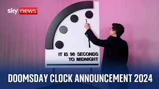 Doomsday Clock set at 90 seconds to midnight - amid 'unprecedented level of risk