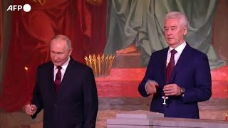 Russia, Putin partecipa alla funzione per la Pasqua ortodossa