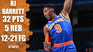 RJ Barrett scores career-high 32 points in Knicks’ win vs. Thunder [HIGHLIGHTS] | NBA on ESPN