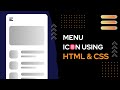 MENU ICON USING HTML & CSS. #TubeCollective