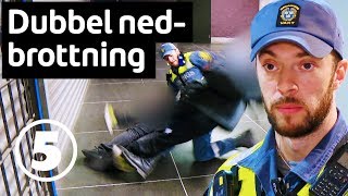Tunnelbanan | Ordningsvakt tar ner två bråkande män själv | discovery+ Sverige