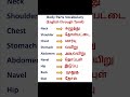 Body Parts Vocabulary (English through Tamil) #englishtotamil #learnenglish #easyenglish #english