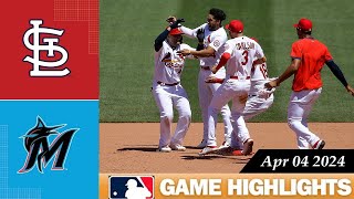 St.Louis Cardinals Vs. Miami Marlins GAME HIGHLIGHTS 04/04/2024 | 2024 MLB Season