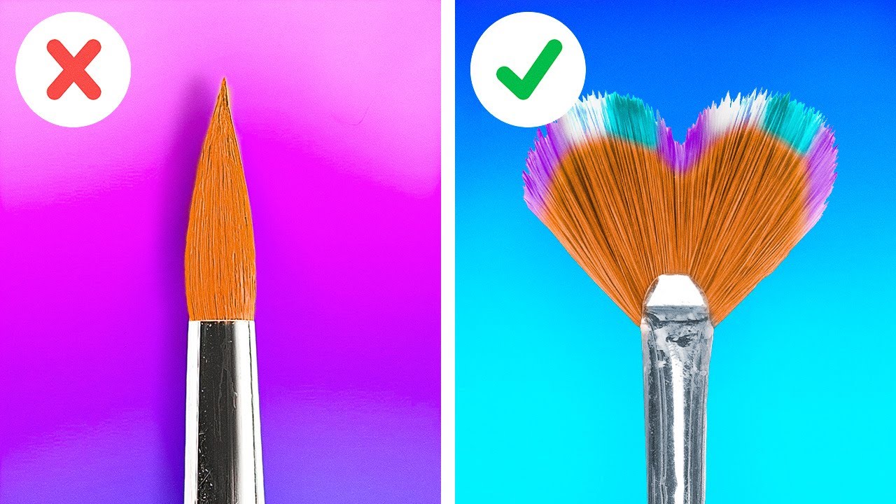 PAINTING HACKS & TRICKS FOR BEGINNERS || Beautiful Art Hacks And Cool ...