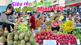 Quá khủng chợ trái cây đổ đống đống giá rẻ lớn nhất miền tây chỉ bán 1 buổi