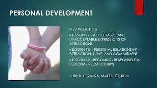 SHS PERSONAL DEVELOPMENT Q2 WEEK 1and 2