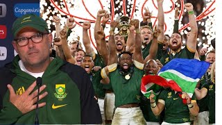Jacques Nienaber & Siya Kolisi react to winning the Rugby World Cup 2023