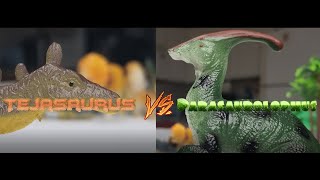 videos for toddlers dinosaur Fight Tejasaurus VS Parasaurolophus