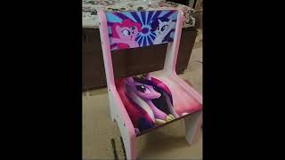 Сборка детского столика с двумя стульчиками Little pony