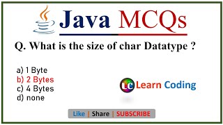 Part-2 Java MCQs | Java MCQ's for TCS Interview | Learn Coding