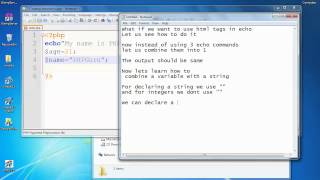 Basic PHP: html tags in echo command