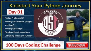 Python Journey with 100 Days Coding Challenge #day01 #100daysofcode #100daysofcodechallenge