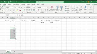 Euler's Method with Excel