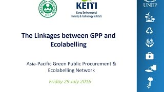 Webinar: The linkages between Green Public Procurement and Ecolabelling