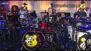Owain Wyn Evans & Drummers perform the BBC News theme tune | Children in Need 24hr Drumathon 2021