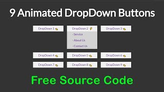 Animated Dropdown Buttons With Source Code | Drop Down Menu