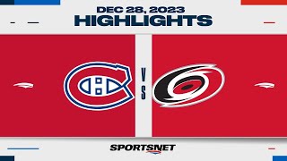 NHL Highlights | Canadiens vs. Hurricanes - December 28, 2023