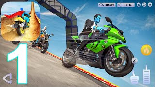 Superhero Bike Stunt Racing Gameplay Walkthrough Part 1 (IOS/Android)