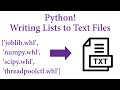 Python! Writing Lists to Text Files