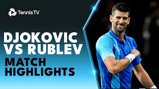 Novak Djokovic vs Andrey Rublev Match Highlights! | Paris 2023
