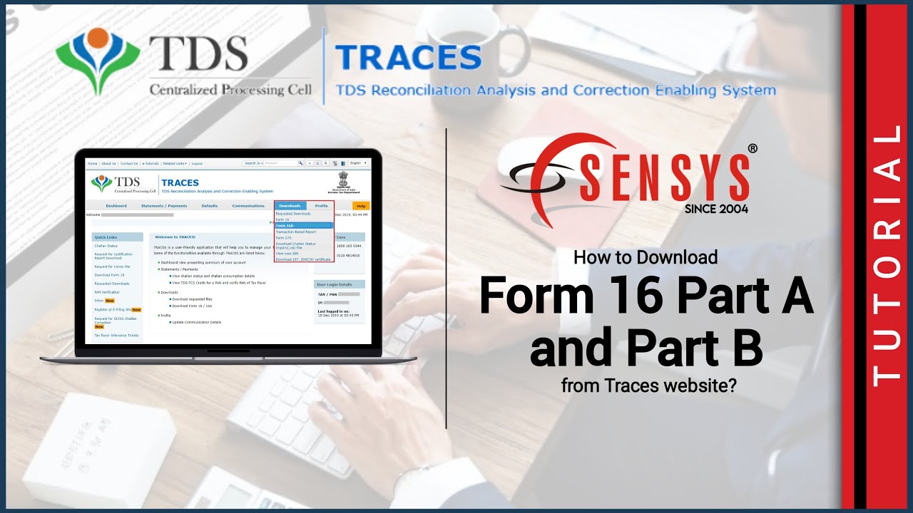 How To Download Form 16 Part A And Part B | Form 16-Part A & B | Sensys ...