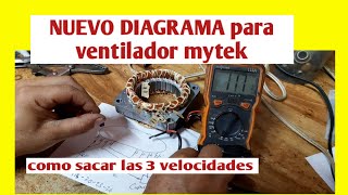 como sacar las 3 velocidades en ventilador mytek ( diagrama nuevo )