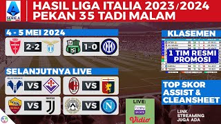 Hasil Liga Italia - SASSUOLO VS INTER 1-0 - Serie A 2023/2024