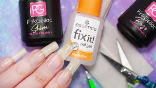 How To Fix A Broken Nail 💅 (gel polish & tea bag method on natural long nails) - femketjeNL