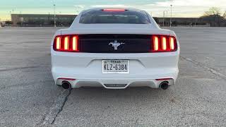 2016 V6 mustang with flowmaster outlaw axle back, flowmaster scavenger x pipe, and BBK shorty header
