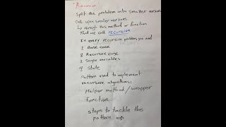 Recursion Algorithm Concept using Helper method/Wrapper function Pattern