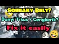 Squeaky Belt?  Bunyi Tikus/Cengkerik??? How to fix it easily....