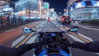 Tokyo Night Ride | GoPro Motorcycle POV Japan | Suzuki GSXR150