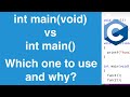 int main() vs int main(void) | C Programming Tutorial