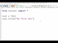 Tkinter - Creating the main window