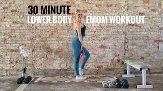 30 Minute EMOM Lower Body Workout | At Home | No Verbal Cues