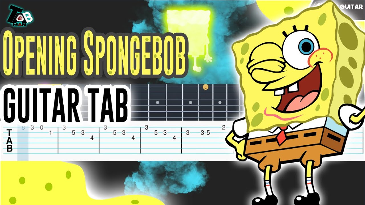 SpongeBob SquarePants Opening - Guitar Tutorial Tab - YouTube