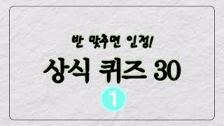 반 맞추면 인정 상식퀴즈 30