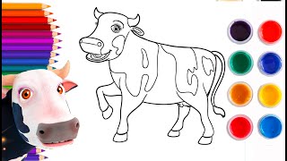 Como dibujar la vaca Lola de la granja | Videos para niños