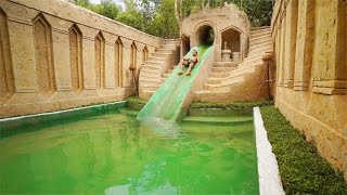 I Build Underground Tunnel Water Slide Park Into Swimming Pool house | Water Slide | #primitive