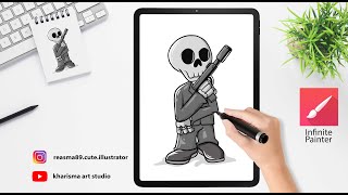 How To Draw A skeleton cute cartoon • James Bone