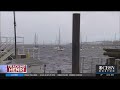 Boston's Long Wharf Prepared For Potential Flooding At High Tide