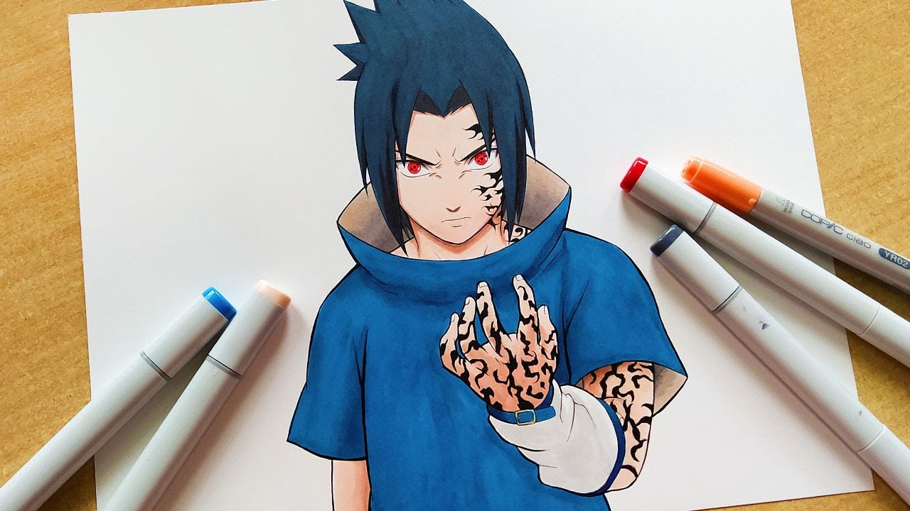 How To Draw Sasuke Uchiha Curse Mark - Naruto | Step By Step Tutorial ...