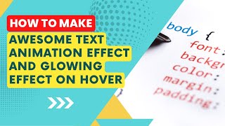 CSS Glowing Text Hover Effects | Quick HTML CSS Tutorial For Beginner