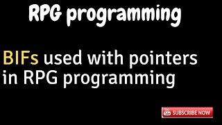 Bif's used with pointers in RPG AS400
