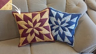 Patchwork pillowcase made of triangles and squares