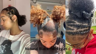 Slick Natural Hairstyles For Short/Medium Length Hair🫶🏾 | April 2024