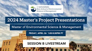 2024 MESM Master's Project Presentations, Session B
